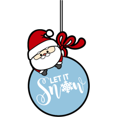 cute santa on a christmas decor "let it snow"