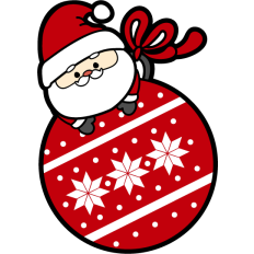 cute santa on a christmas ornament