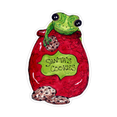 Frog with Santa's Cookies