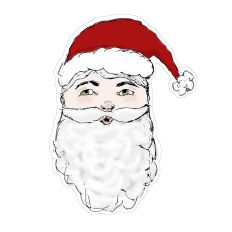 Hand drawn Santa face print & cut