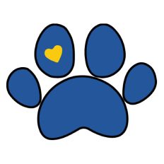 Paw Print Sticker With Heart Scandinavian Print and Cut