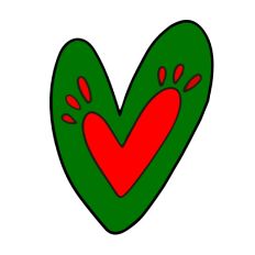 Sticker Scandinavian Heart N Folk Art Print and Cut