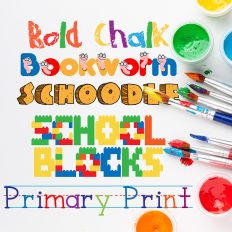 Schooby School Days Color Font Bundle