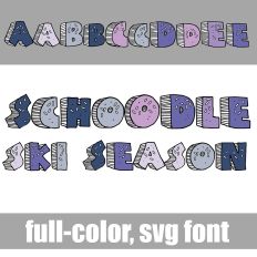 Schoodle Ski Season Color Font