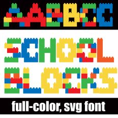 School Blocks Color Font