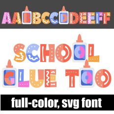 School Glue Too Color Font