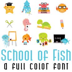 School of Fish Full Color Font