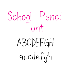 School Pencil Font