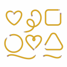 School pencil frames ans shapes