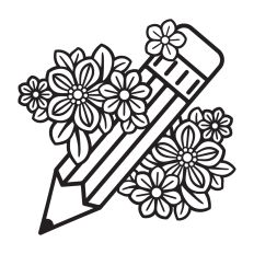 Pencil with Flowers