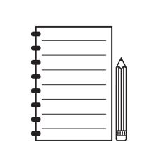 Notebook and pencil