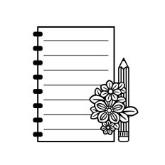 Notebook and pencil