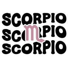 Scorpio Horoscope Retro Wavy Word