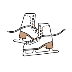 cute figure skates sticker