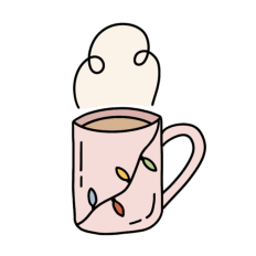 cute christmas coffee sticker