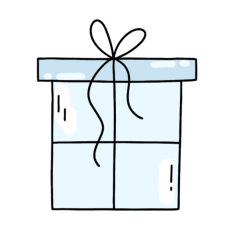 blue christmas gift sticker