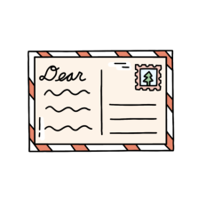 cute christmas postcard sticker