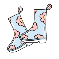 spring rain boots sticker
