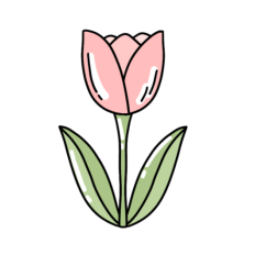 cute pink tulip sticker