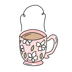 floral mug sticker