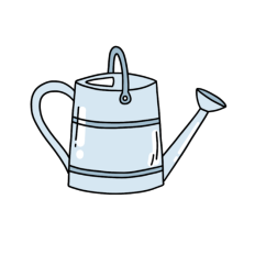 blue watering can sticker