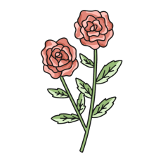 rose flower sticker