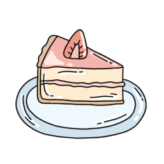 slice of strawberry cake sticker