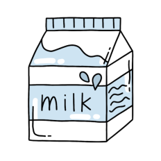 blue milk carton sticker