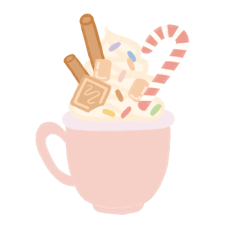cute pink hot cocoa sticker