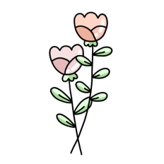 cottage flower sticker
