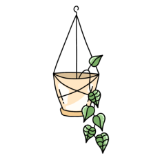 cute hanging plant sticker