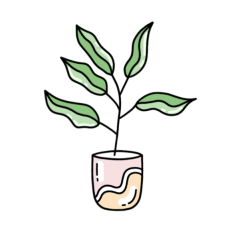 cute house plant sticker