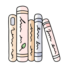 stack of books sticker