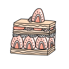 strawberry pastry sticker