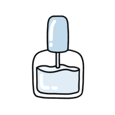 cute selfcare blue nail polish sticker
