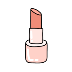cute selfcare red lipstick makeup sticker