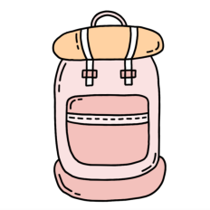 Adventure pink hiking backpack sticker