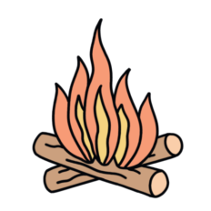 Adventure warm camping bonfire sticker