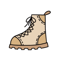 Adventure brown hiking boot sticker