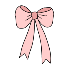 Cute pink coquette bow sticker