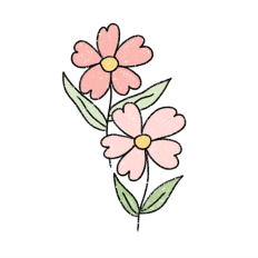 Cute pink flowers sticker