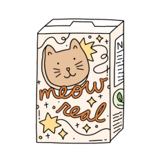 Cute cat cereal meowreal box sticker