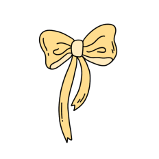 Cute pastel yellow bow sticker