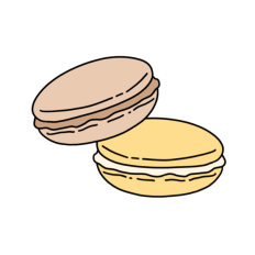 Cute macaroon sweet treat sticker
