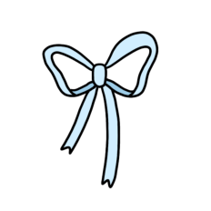 Cute pastel blue bow sticker