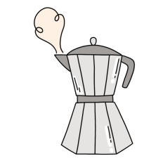 cute moka stovetop coffee pot sticker