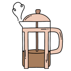 cute french press coffee pot sticker