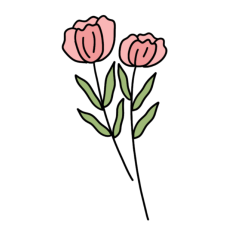 cute pink flowers sticker