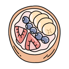 cute acai bowl healthy breakfast snack sticker