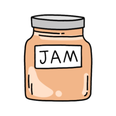 cute apricot orange jam sticker